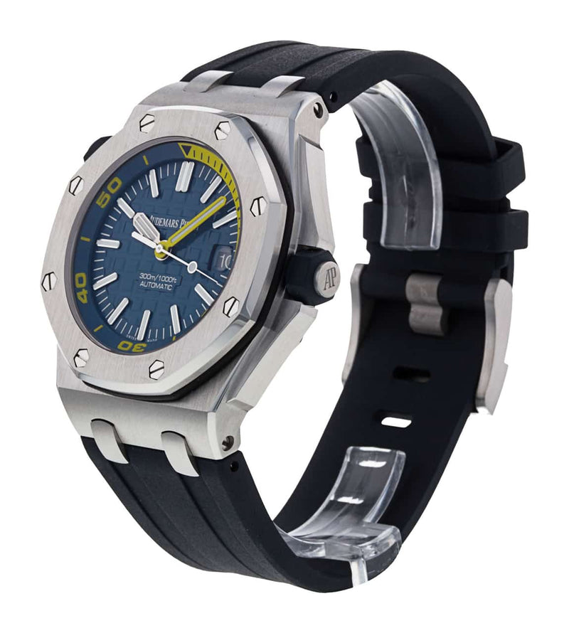 Audemars Piguet Royal Oak Offshore Diver Blue Dial Blue Rubber Strap Watch for Men - 15710ST.OO.A027CA.01