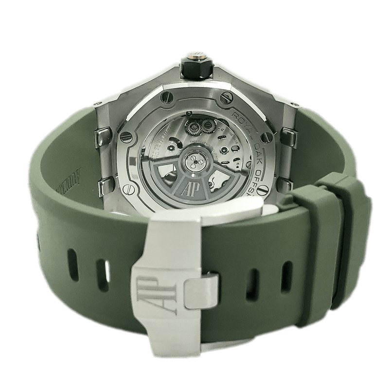 Audemars Piguet Royal Oak Offshore Diver Green Dial Green Rubber Strap Watch for Men - 15720ST.OO.A052CA.01