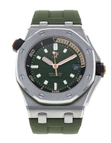 Audemars Piguet Royal Oak Offshore Diver Green Dial Green Rubber Strap Watch for Men - 15720ST.OO.A052CA.01
