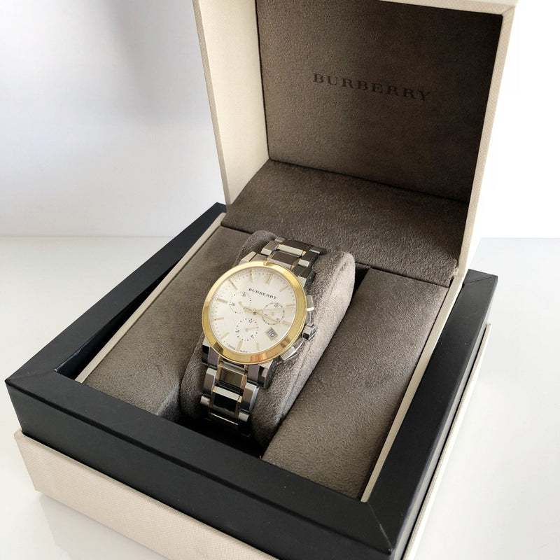 Burberry The City White Dial Two Tone Steel Strap Watch for Men - BU9751 Buy Now By Burberry