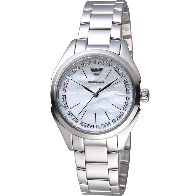 Emporio Armani Valeria Quartz Mother of Pearl Dial Silver Steel Strap Watch For Women - AR11030 Buy Now By Emporio Armani