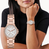 Michael Kors Camille Multifunction White Dial Rose Gold Steel Strap Watch For Women - MK6845 Buy Now By Michael Kors