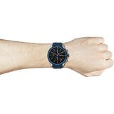Hugo Boss Velocity Chronograph Black Dial Blue Rubber Strap Watch for Men - 1513717