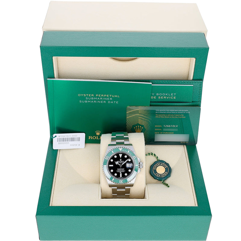 Shop Rolex Submariner Date Oyster Black Dial Oystersteel Silver Steel Strap Watch for Men - M126610LV-0002 in USA