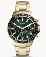 Fossil Bannon Multifunction Chronograph Green Dial Gold Steel Strap Watch for Men - BQ2493 Buy Now By Fossil