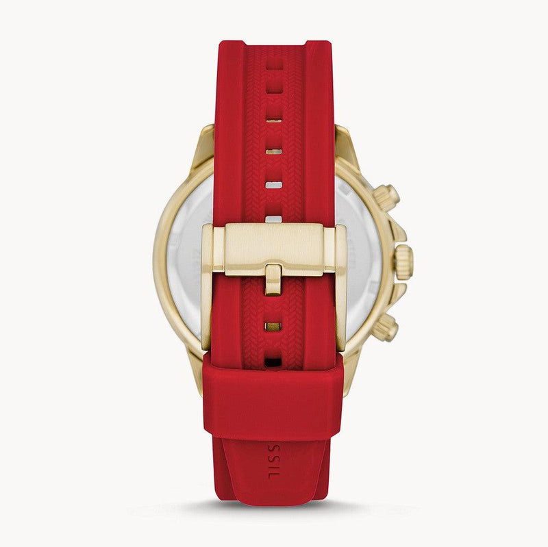 Fossil Bannon Multifunction Black Dial Red Silicone Strap Watch for Men - BQ2499 Buy Now By Fossil