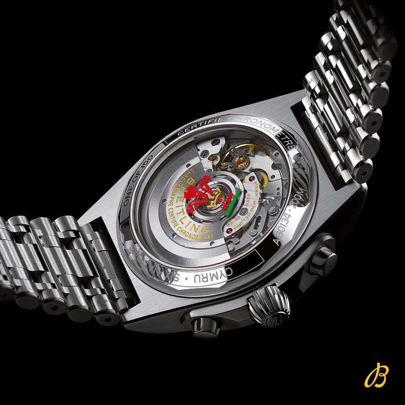 Breitling Chronomat B01 42 Six Nations Wales Red Dial Silver Steel Strap Watch for Men - AB0134A61K1A1