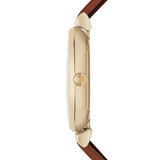 Emporio Armani Gianni T Bar Quartz Pink Mother of Pearl Dial Brown Leather Strap Watch For Women - AR1960 Buy Now By Emporio Armani