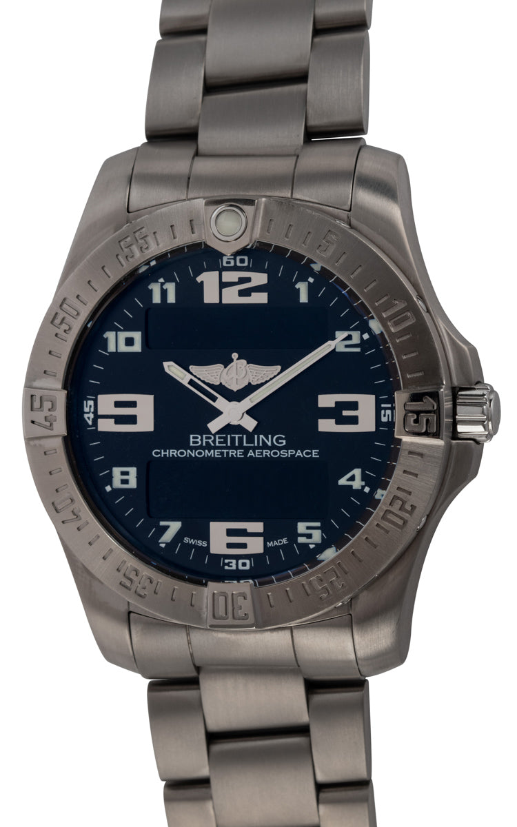 Breitling Aerospace Evo Black Dial Silver Steel Strap Watch for Men - E79363101B1E1