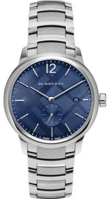 Shop Burberry The Classic Blue Dial Silver Steel Strap Watch for Men - BU10007 in USA