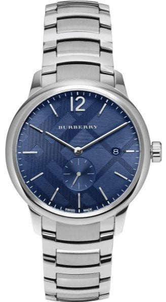Shop Burberry The Classic Blue Dial Silver Steel Strap Watch for Men - BU10007 in USA