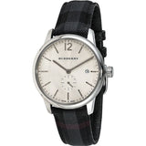 Shop Burberry Classic Round Cream Dial Black Leather Strap Watch for Men - BU10008 in USA