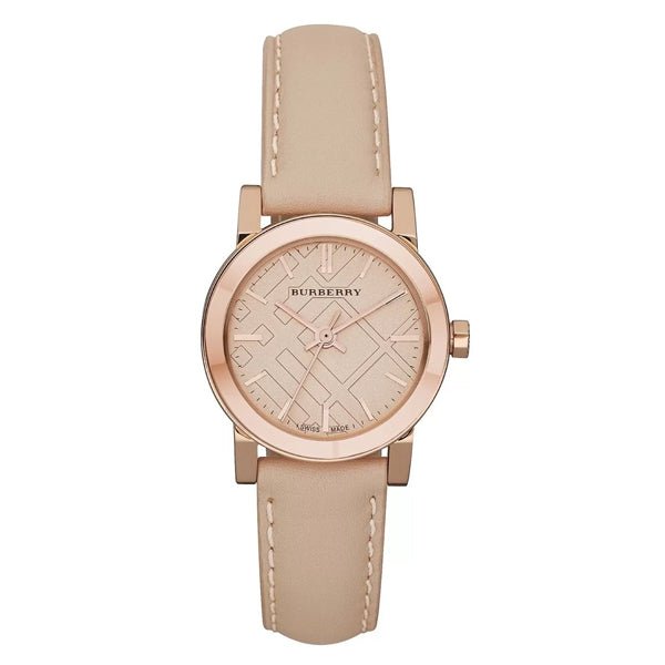 Shop Burberry The City Gold Dial Beige Leather Strap Watch for Women - BU9210 in USA