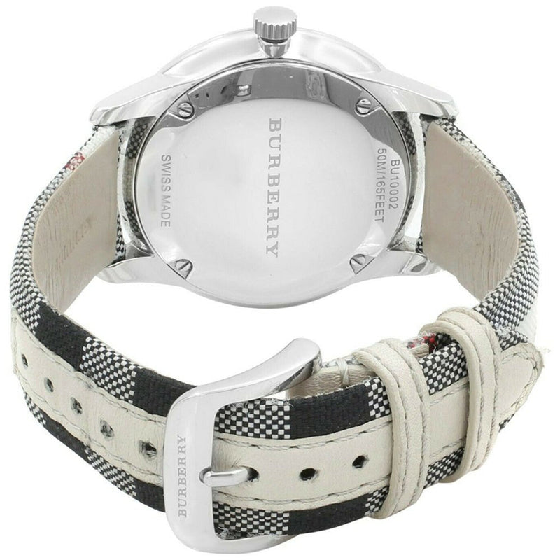 Shop Burberry The Classic Horseferry Silver Dial Black Leather Strap Watch for Men - BU10002 in USA