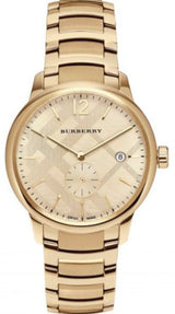 Shop Burberry The Classic Gold Dial Gold Steel Strap Watch for Men - BU10006 in USA
