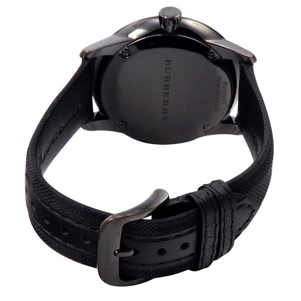 Shop Burberry The Classic Round Horseferry Black Dial Black Leather Strap Watch for Men - BU10010 in USA
