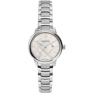 Burberry The Classic Silver Dial Silver Steel Strap Watch for Women - BU10108