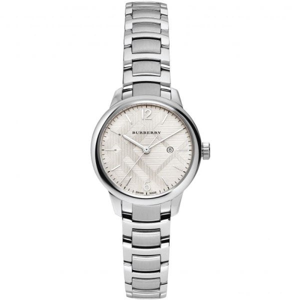 Shop Burberry The Classic Silver Dial Silver Steel Strap Watch for Women - BU10108 in USA