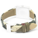 Burberry Pioneer Gold Dial Haymarket Beige Leather Strap Watch for Women - BU9509 Buy Now By Burberry