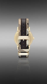Burberry The City Gold Dial Black Leather Strap Watch for Men - BU9032 Buy Now By Burberry