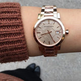 Burberry The City Nude Dial Rose Gold Steel Strap Watch for Women - BU9228 Buy Now By Burberry