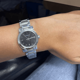 Burberry The City Black Dial Silver Steel Strap Watch for Women - BU9201 Buy Now By Burberry