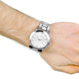 Burberry The City Chronograph Silver Dial Silver Steel Strap Watch for Men - BU9350 Buy Now By Burberry