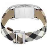 Shop Burberry Nova Check Silver Dial Two Tone Leather Strap Watch For Women - BU9404 in USA