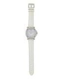 Burberry The Britain Diamonds Mother of Pearl Dial White Leather Strap Watch for Women - BBY1800
