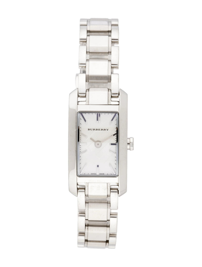 Shop Burberry Heritage Quartz White Dial Silver Steel Strap Watch For Women - BU9600 in USA