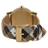 Burberry The City Gold Dial Haymarket Brown Leather Strap Watch for Women - BU9219 Buy Now By Burberry