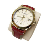 Burberry The City Gold Dial Orange Leather Strap Watch for Women - BU9017 Buy Now By Burberry