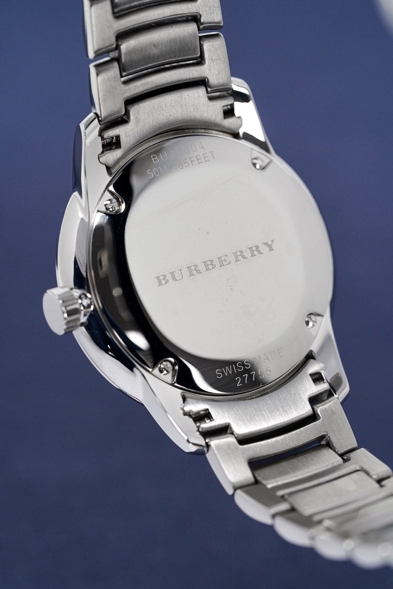 Shop Burberry The Classic Silver Dial Silver Steel Strap Watch for Men - BU10004 in USA