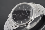 Shop Burberry The Classic Round Black Dial Silver Steel Strap Watch for Men - BU10005 in USA
