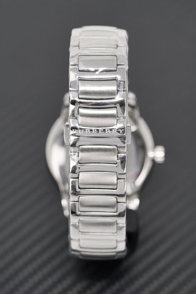 Shop Burberry The Classic Round Black Dial Silver Steel Strap Watch for Men - BU10005 in USA