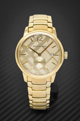 Shop Burberry The Classic Gold Dial Gold Steel Strap Watch for Men - BU10006 in USA