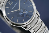 Shop Burberry The Classic Blue Dial Silver Steel Strap Watch for Men - BU10007 in USA