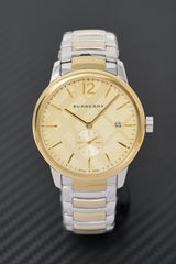 Shop Burberry The Classic Gold Dial Two Tone Steel Strap Watch for Men - BU10011 in USA