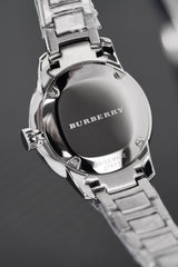 Shop Burberry The Classic Pink Dial Silver Steel Strap Watch for Women - BU10111 in USA