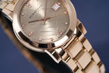 Burberry The City Diamonds Rose Gold Dial Rose Gold Steel Strap Watch for Women - BU9126 Buy Now By Burberry