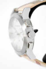 Burberry The City Chronograph White Dial Haymarket Leather Strap Watch For Men - BU9360 Buy Now By Burberry