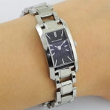 Shop Burberry Heritage Black Dial Silver Steel Strap Watch For Women - BU9601 in USA