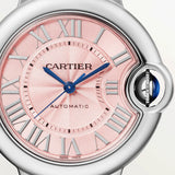 Shop Cartier Ballon Bleu de Cartier Pink Dial Silver Steel Strap Watch for Women - WSBB0046 in USA