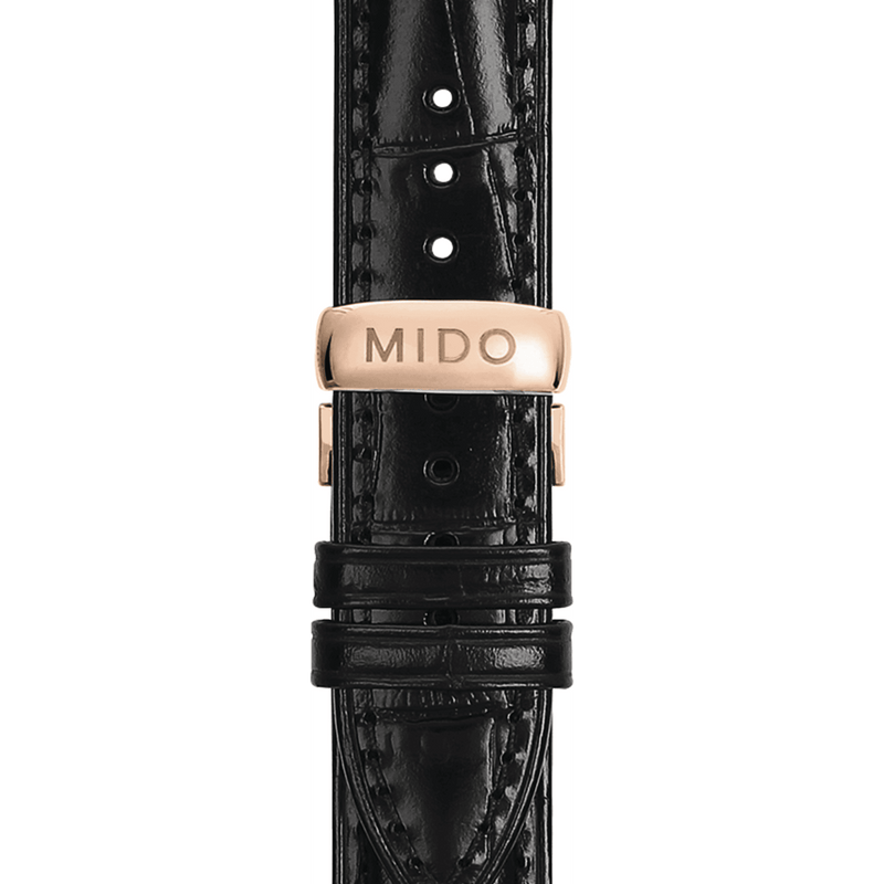 Mido Baroncelli III Automatic Grey Dial Black Leather Strap Watch For Men - M8600.3.13.4 Buy Now By Mido