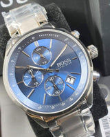Hugo Boss Grand Prix Blue Dial Silver Steel Strap Watch for Men - 1513478 Buy Now By Hugo Boss