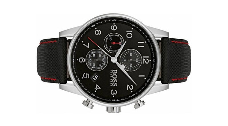Hugo Boss Navigator Black Dial Black Leather Strap Watch for Men - 1513535 Buy Now By Hugo Boss