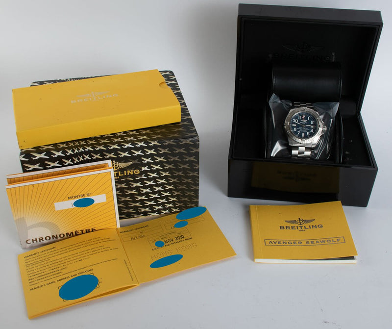 Breitling Aeromarine Avenger Seawolf 45mm Blue Dial Stainless Steel Mens Watch - A1733110/C756 Buy Now By Breitling
