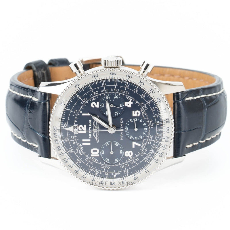 Breitling Navitimer 1959 Edition Blue Dial Blue Leather Strap Watch for Men - LB0910211C1P1