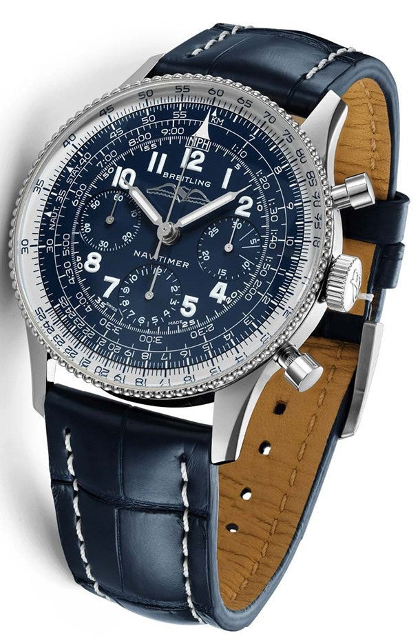 Breitling Navitimer 1959 Edition Blue Dial Blue Leather Strap Watch for Men - LB0910211C1P1