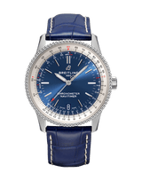 Shop Breitling Navitimer Automatic 41mm Blue Leather Strap Mens Watch - A17326211C1P3 in USA